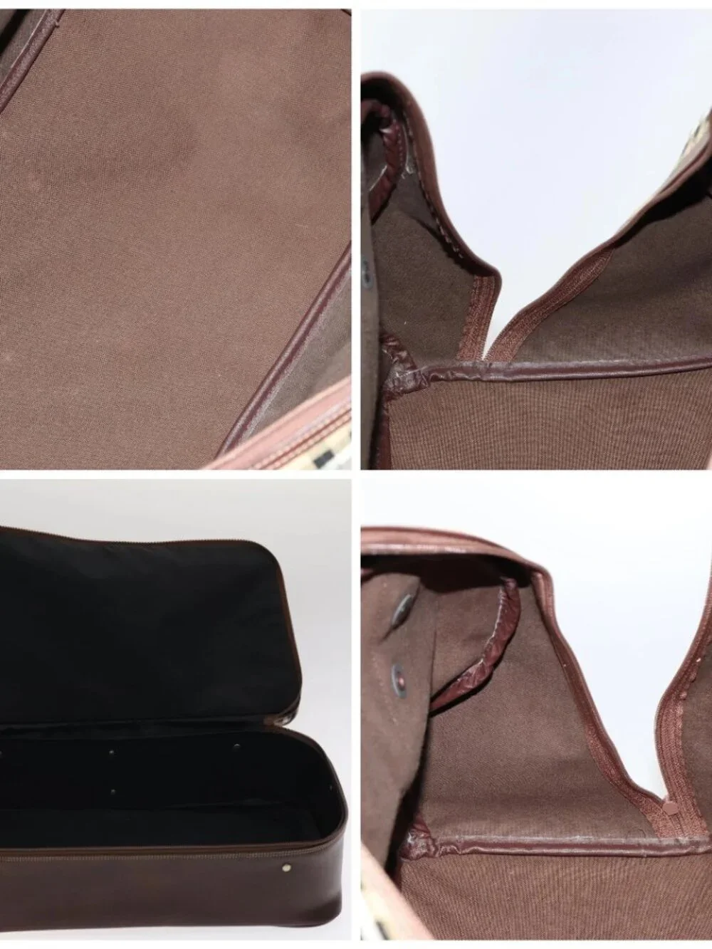 Burberrys Nova Check Boston Bag PVC Leather Beige - Picture 15 of 16